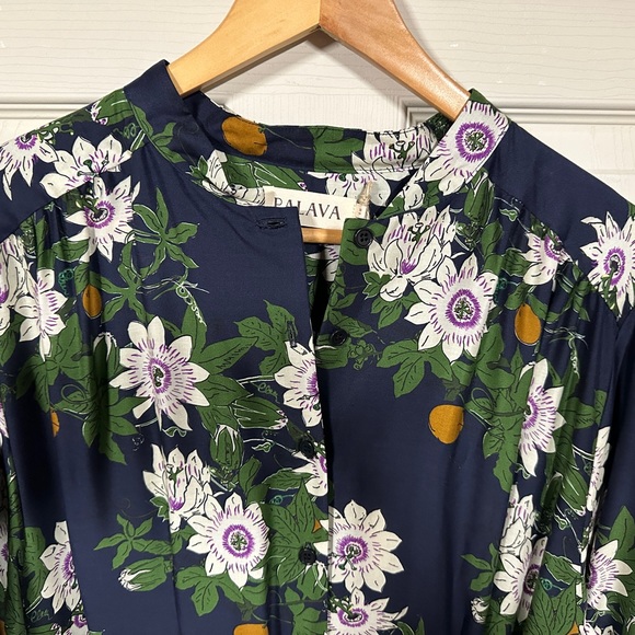 Palava Cynthia Passionflower UK18/US14 midi dress floral BNWT navy - Picture 4 of 8